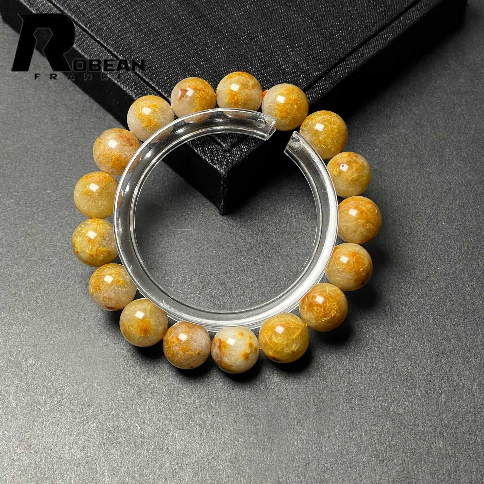 綺麗 EU製 定価11万円★ROBEAN・ガーデンフラワータイチンルチル★ブレスレット パワーストーン 天然石 綺麗 金運 お守り プレゼント 1.8-12.5mm M1127117