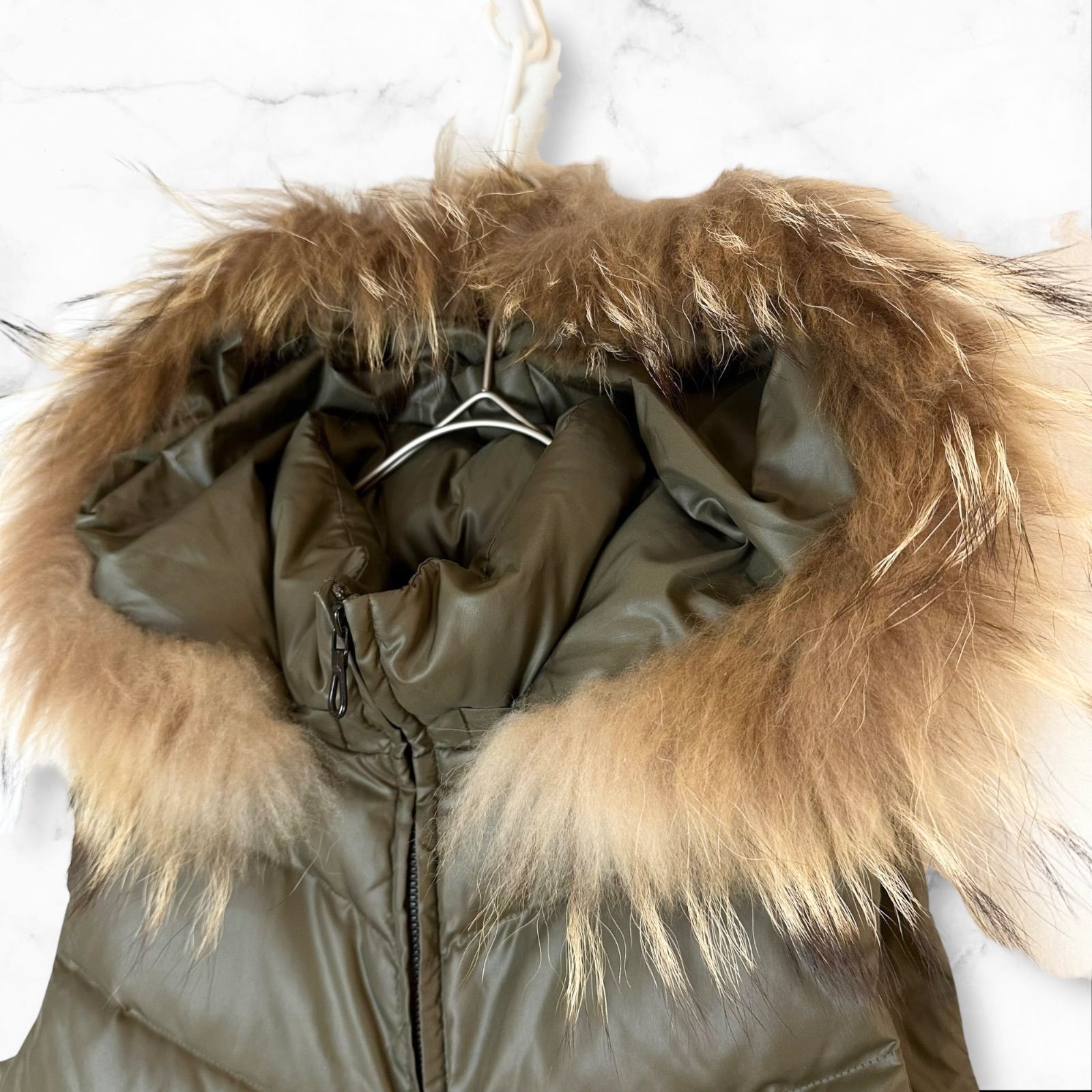 UNTITLED】ラクーンファー ダウンベスト カーキ フェザー サイズ2 Y2K