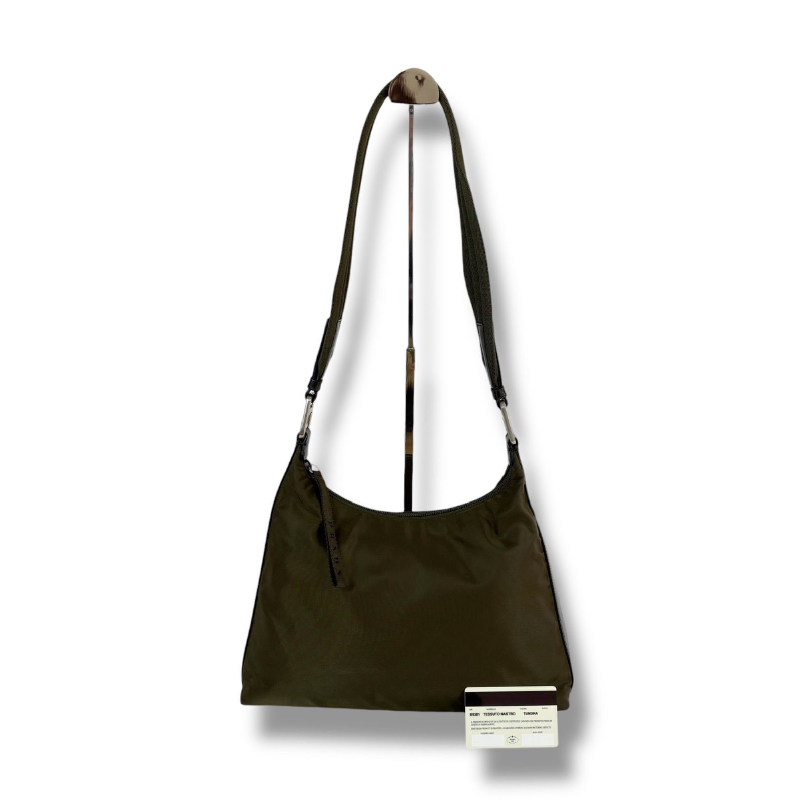 プラダ PRADA ショルダーバッグ ワンショルダー レザー カーキ 【公式 