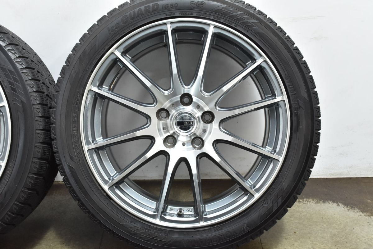  交換用に GAB 18 in 7 5 J 48 PCD 114 3 ヨコハマ アイスガード iG 60 235 45 R オデッセイ アコード プリウスα レヴォーグ 18インチ タイヤ ホイールセット