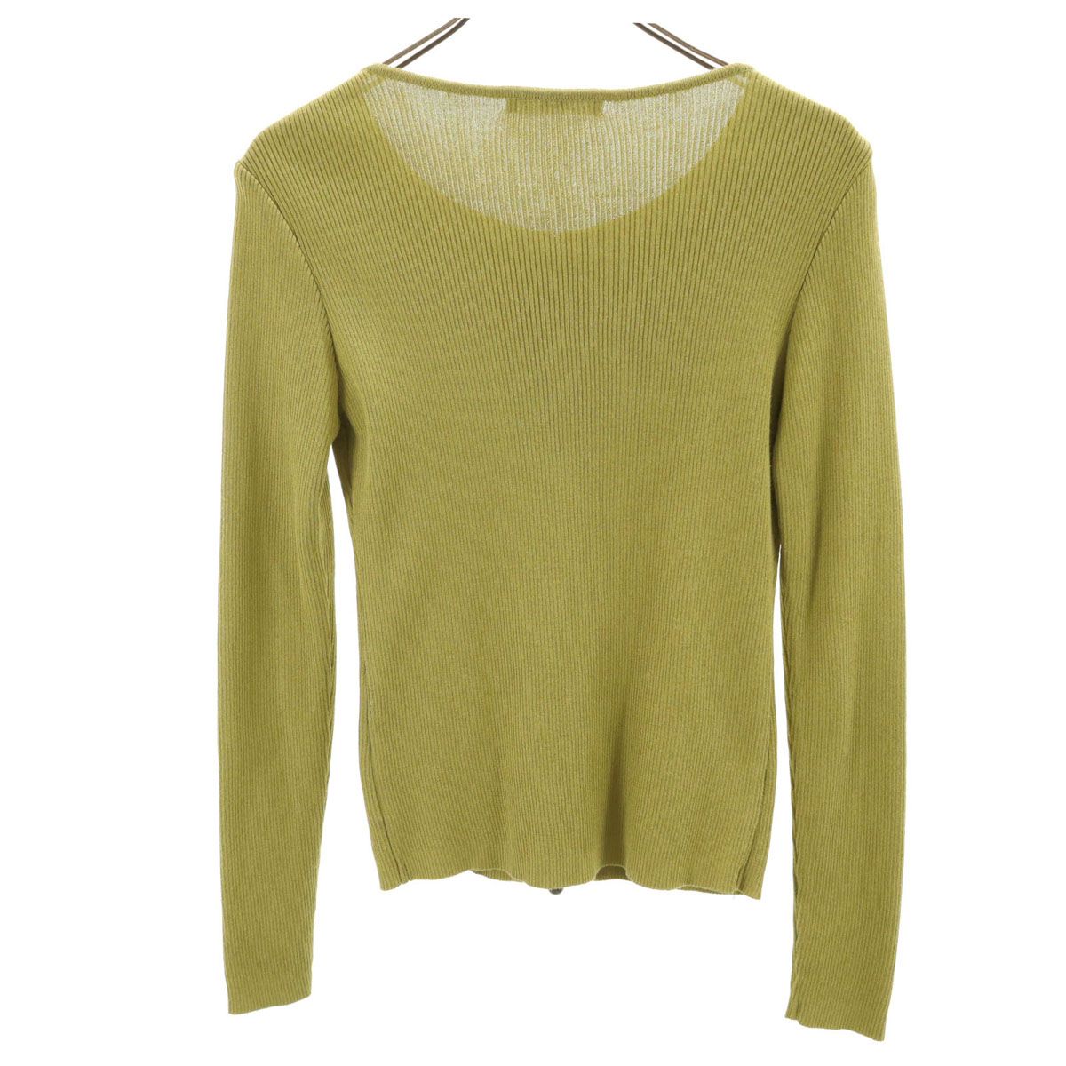 Rene ルネ 日本製 長袖 ジップアップ リブ ニットカーディガン 38