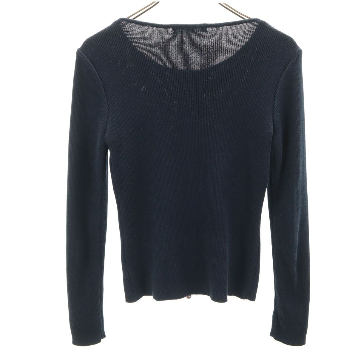 Rene ルネ 日本製 長袖 ジップアップ リブ ニットカーディガン 38