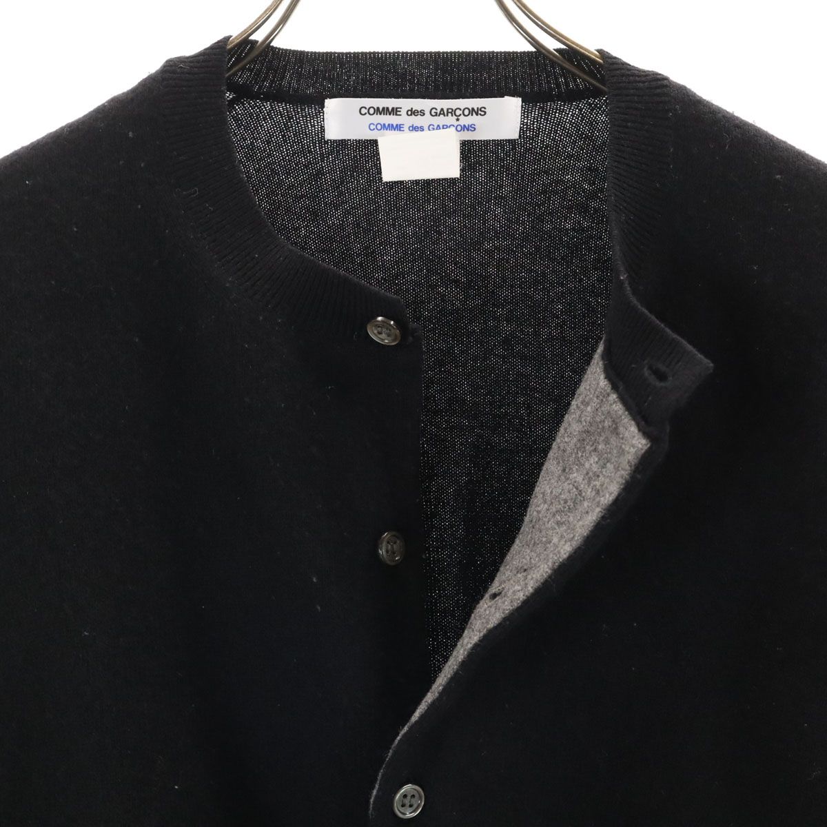 古着 Comme des Garcons Comme des Garcons コムデギャルソンコムデギャルソン 日本製 長袖 ニットカーディガン M ブラック レディース PLAY コムデギャルソン カーディガン レディース ブラック M (COMME
