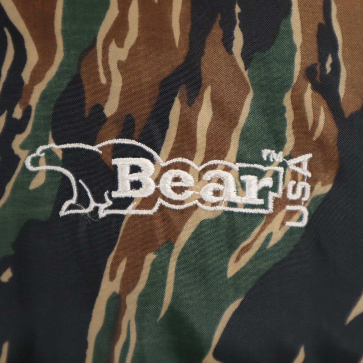 Bear USA ベアーユーエスエー カモフラ ダウンジャケット L カーキ