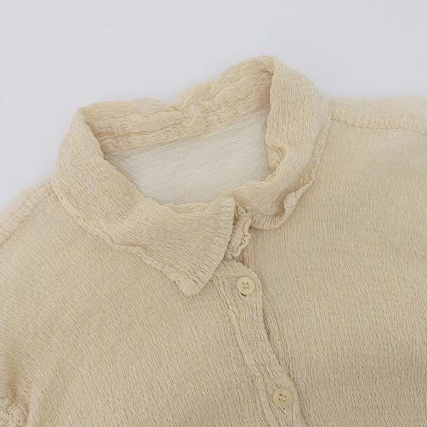 美品 me ISSEY MIYAKE イッセイミヤケ プリーツ MI52FJ242 サイズ- コットン ポリエステル 長袖 カッターシャツ ブラウス レディース ベージュ YB0011 【中古】 美品 me ISSEY MIYAKE イッセイミヤケ プリーツ MI52FJ242 サイズ