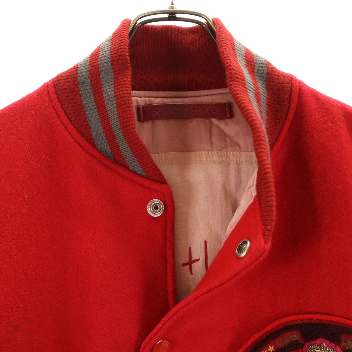 Karl Helmut カールヘルム レタードワッペン 牛革レザー切替