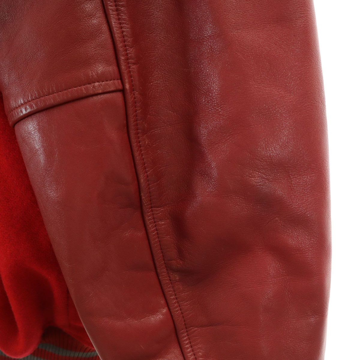 Karl Helmut カールヘルム レタードワッペン 牛革レザー切替