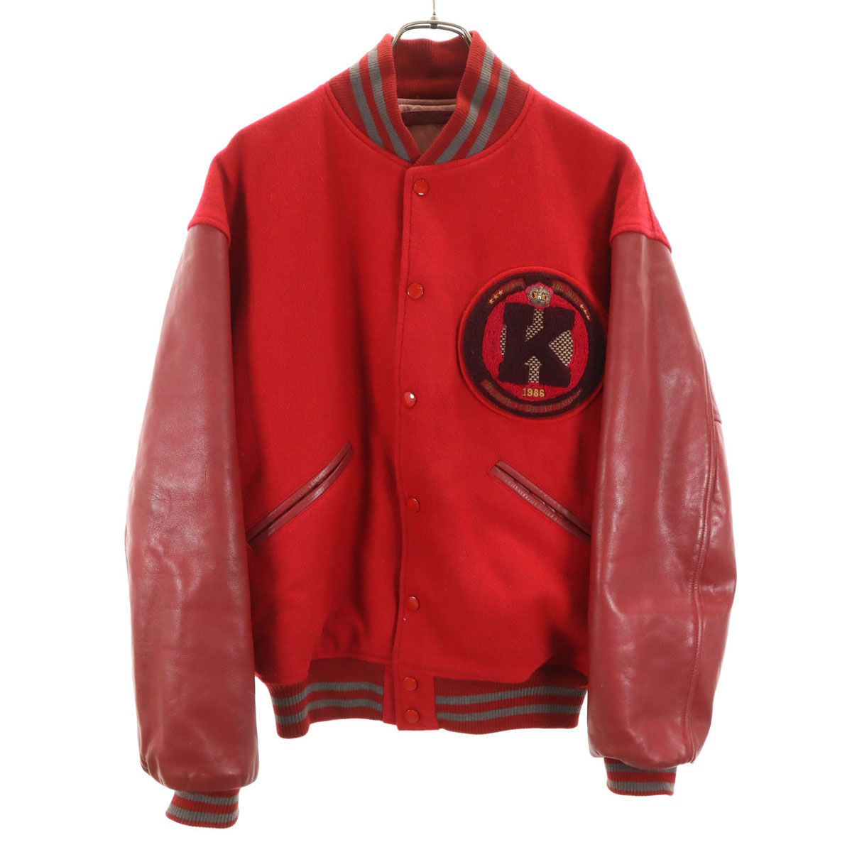 Karl Helmut カールヘルム レタードワッペン 牛革レザー切替