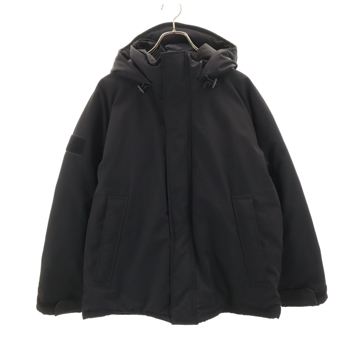 Danton ダントン フーデッド ダウンジャケット S ブラック メンズ 古着 