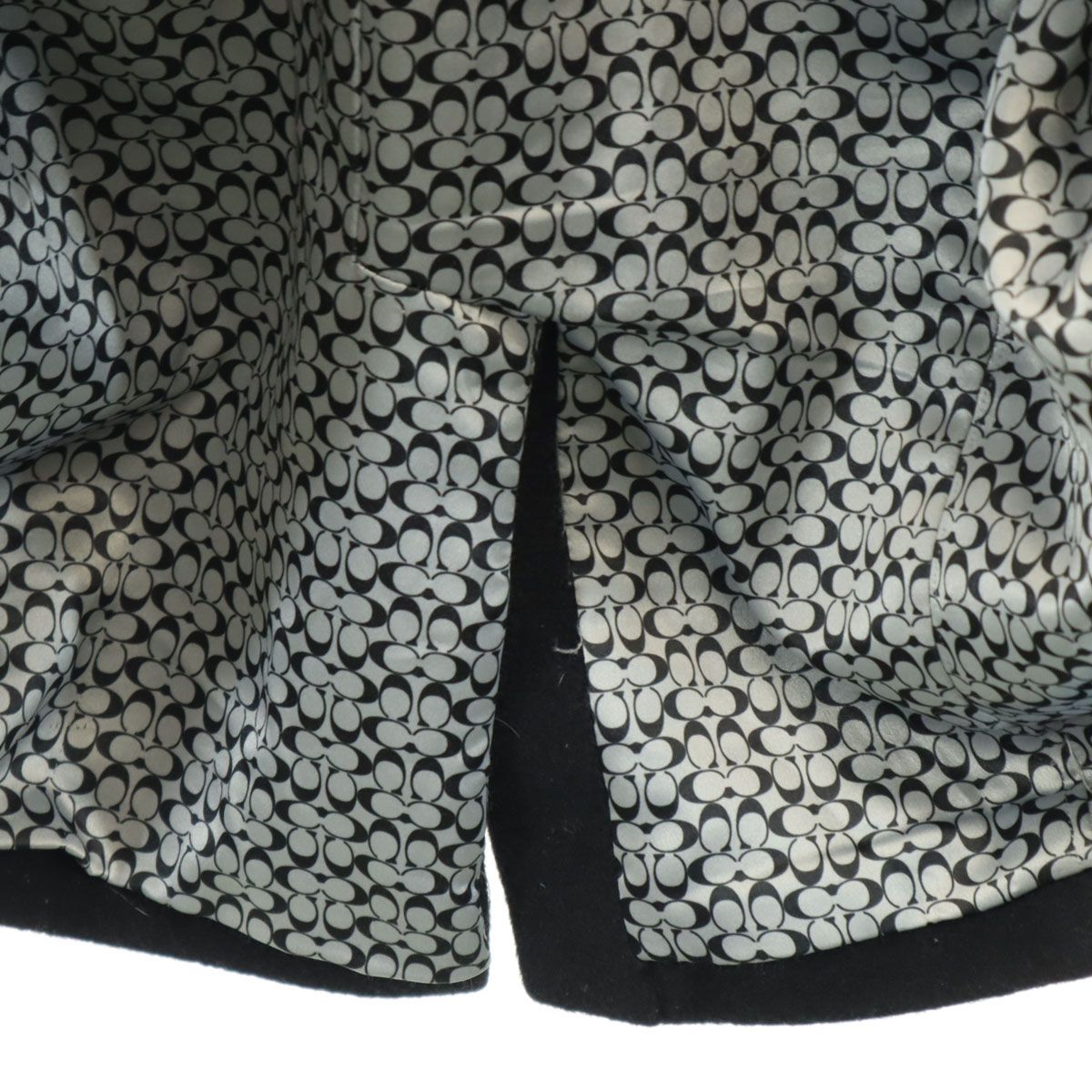 COACH コーチ メルトン ステンカラーコート XS ブラック レディース