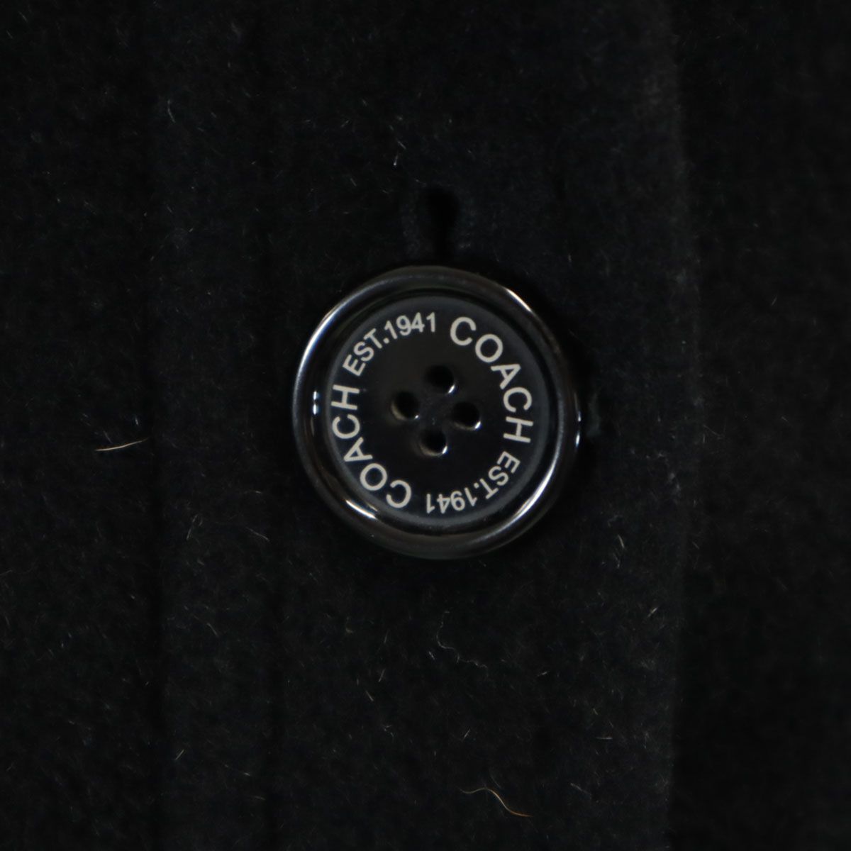 COACH コーチ メルトン ステンカラーコート XS ブラック レディース