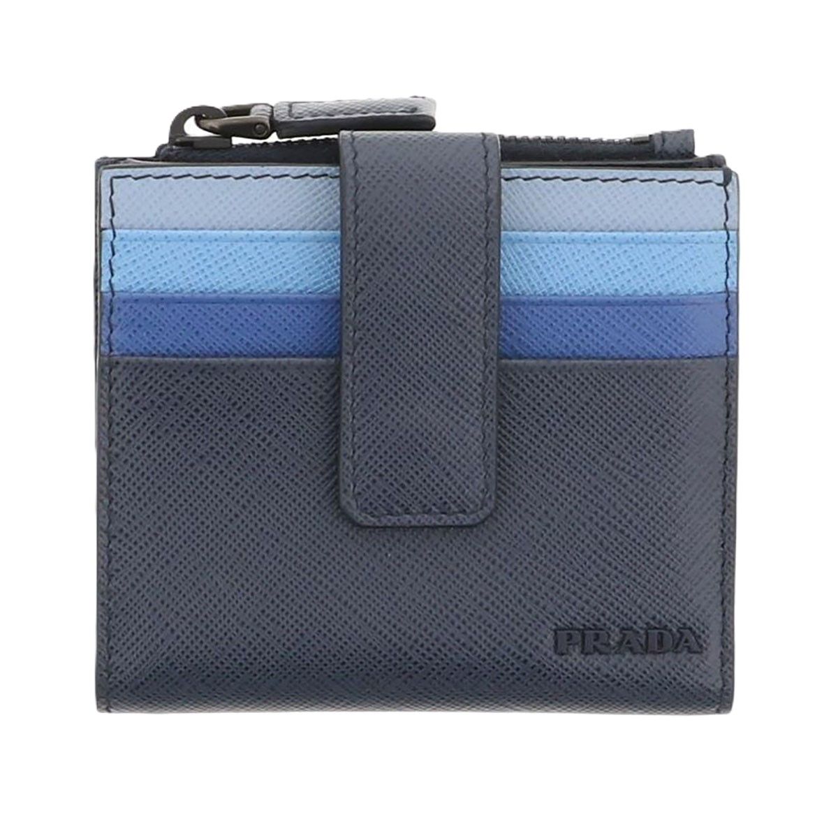 PRADA プラダ サフィアーノ 二つ折り財布 2MC066 メンズ レザー ブルー