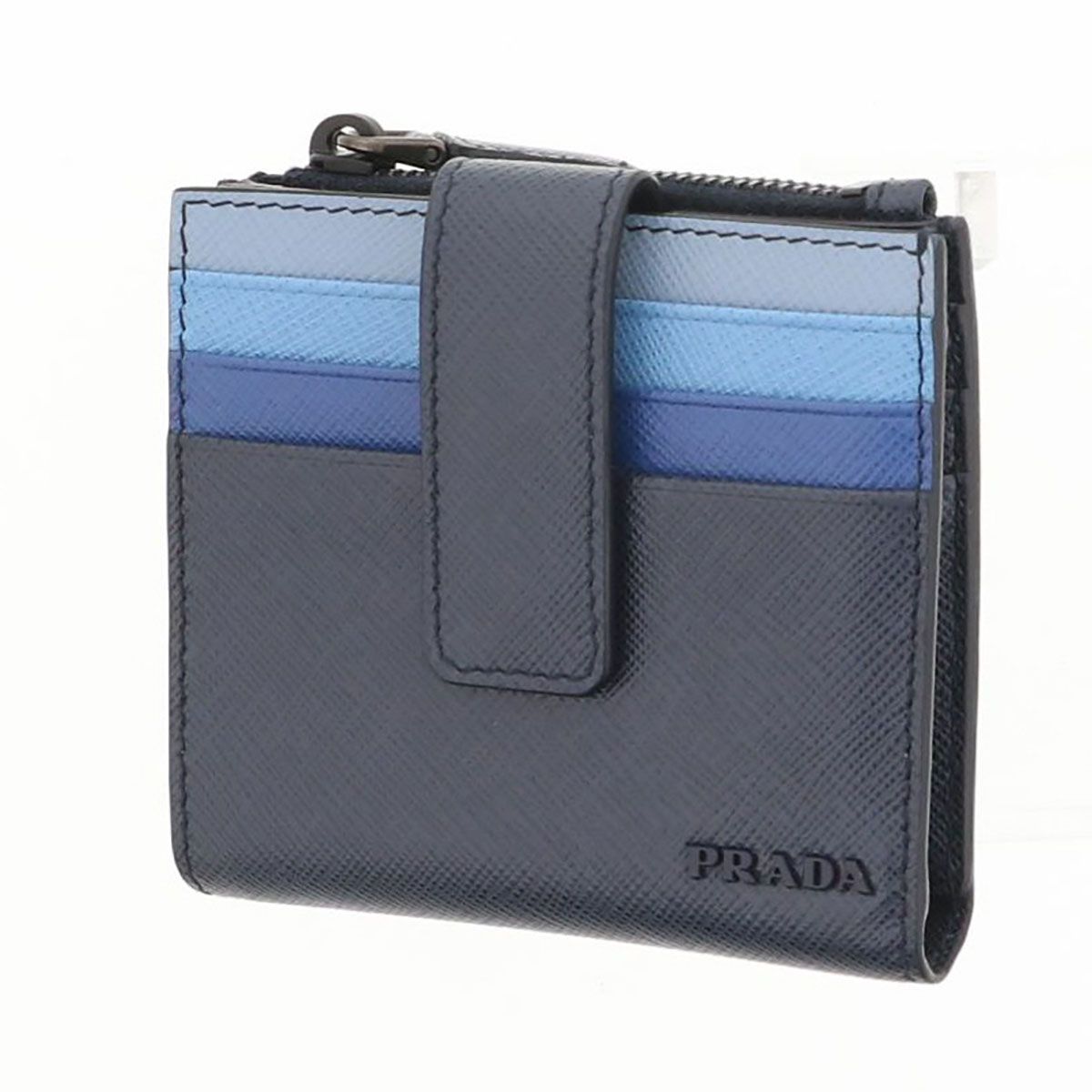 PRADA プラダ サフィアーノ 二つ折り財布 2MC066 メンズ レザー ブルー 