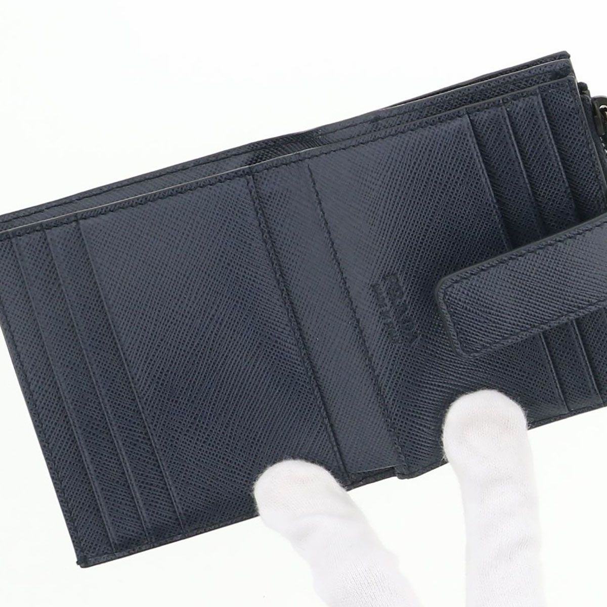 PRADA プラダ サフィアーノ 二つ折り財布 2MC066 メンズ レザー ブルー