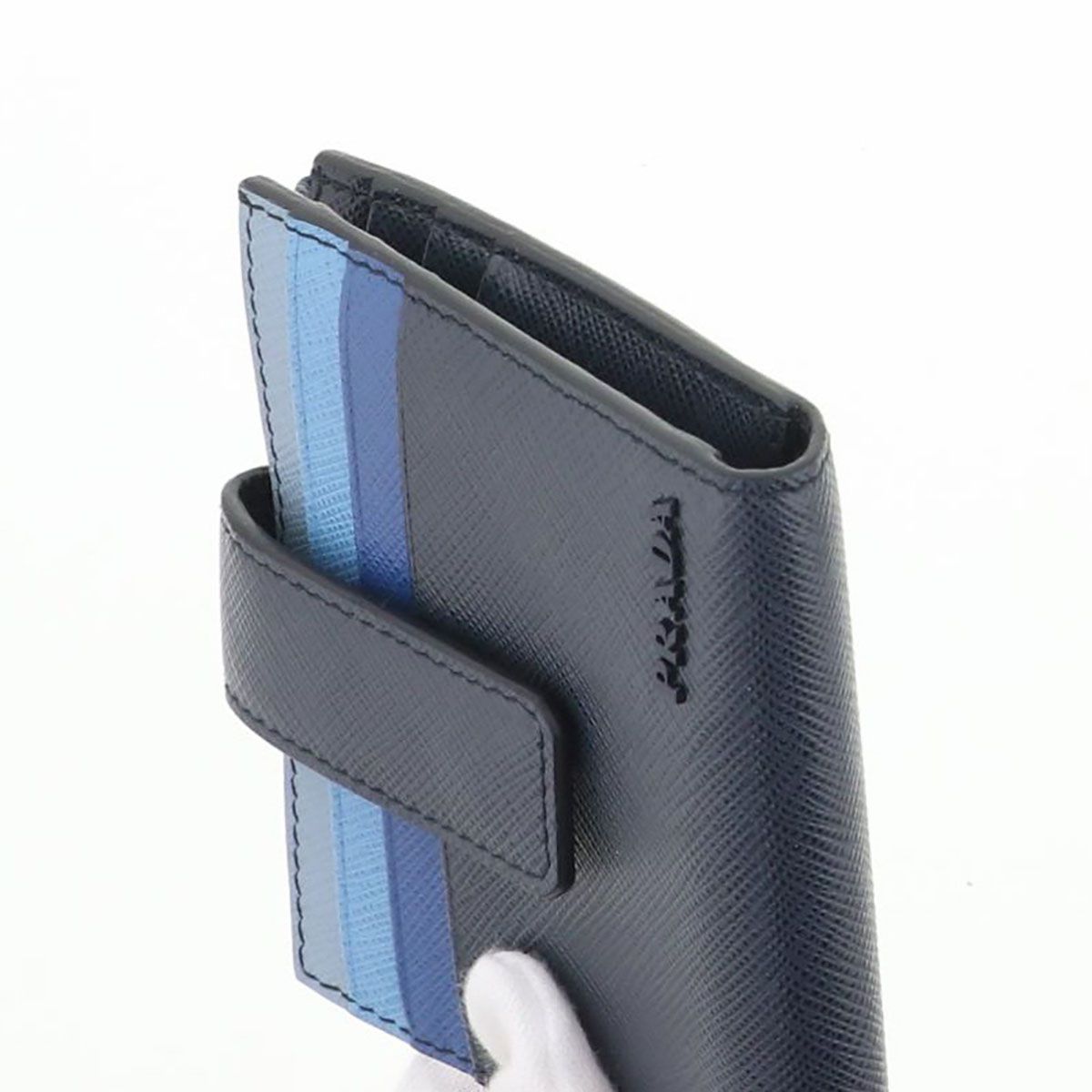 PRADA プラダ サフィアーノ 二つ折り財布 2MC066 メンズ レザー ブルー