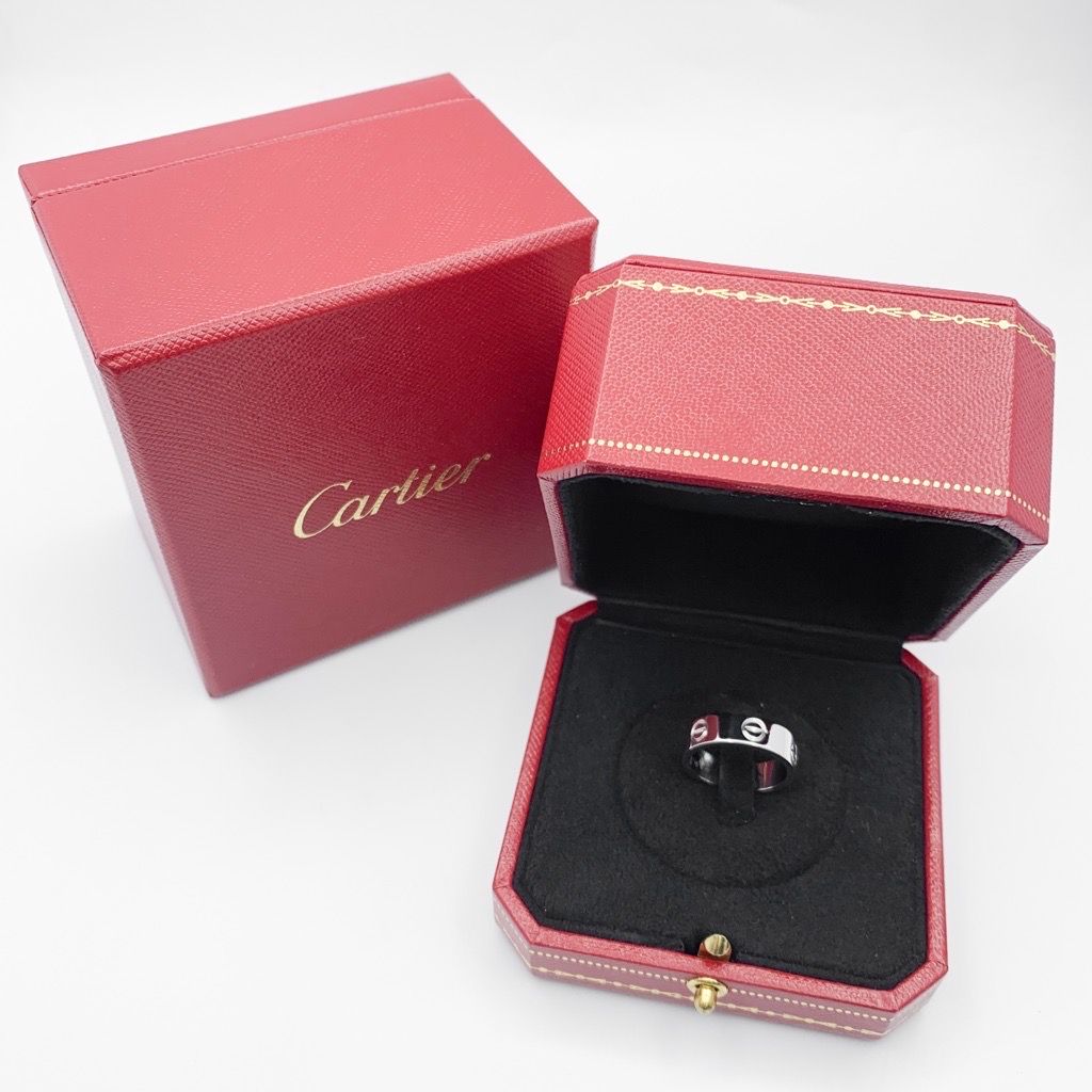 仕上済】カルティエ ラブリング WG 11号 11 51 K18WG レディース
