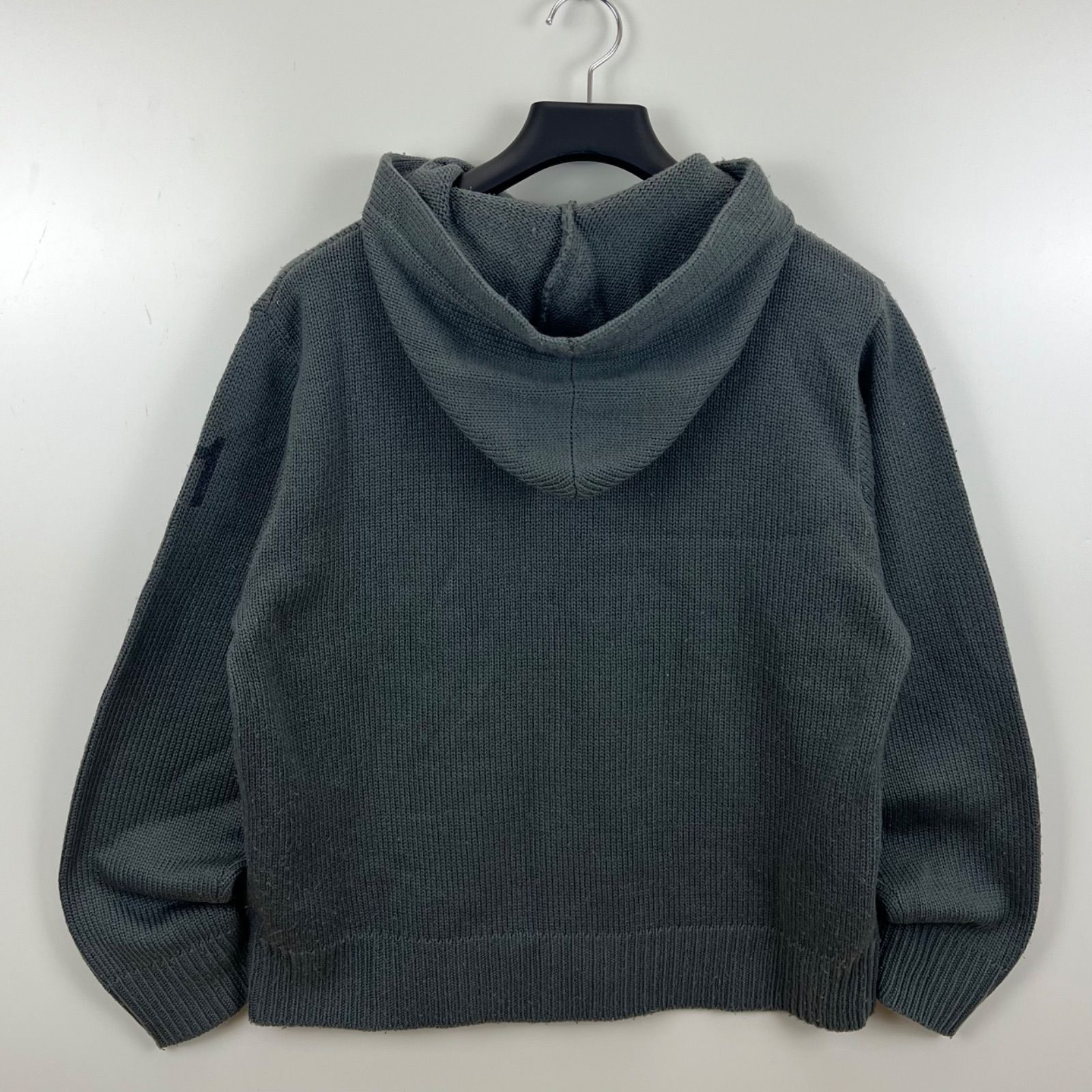 STUSSY 00s y2k archive acryl knit double zip hoodie S ステューシー