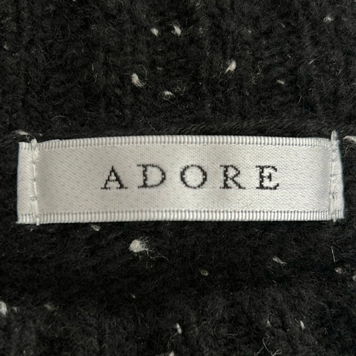 ADORE(アドーア) 長袖セーター サイズ38 M レディース - 黒×白 クルー