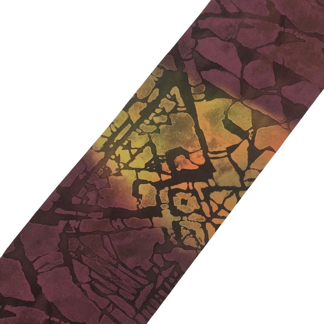 名古屋帯 塩瀬 抽象柄 赤紫色 O-5798 - メルカリ