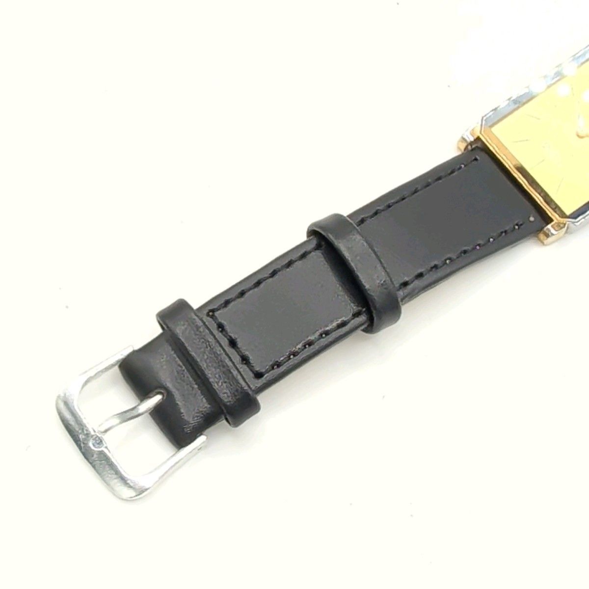 SEIKO DOLCE 7730-5020 Watch QZ Men's Square Silver Gold Combi Y2K