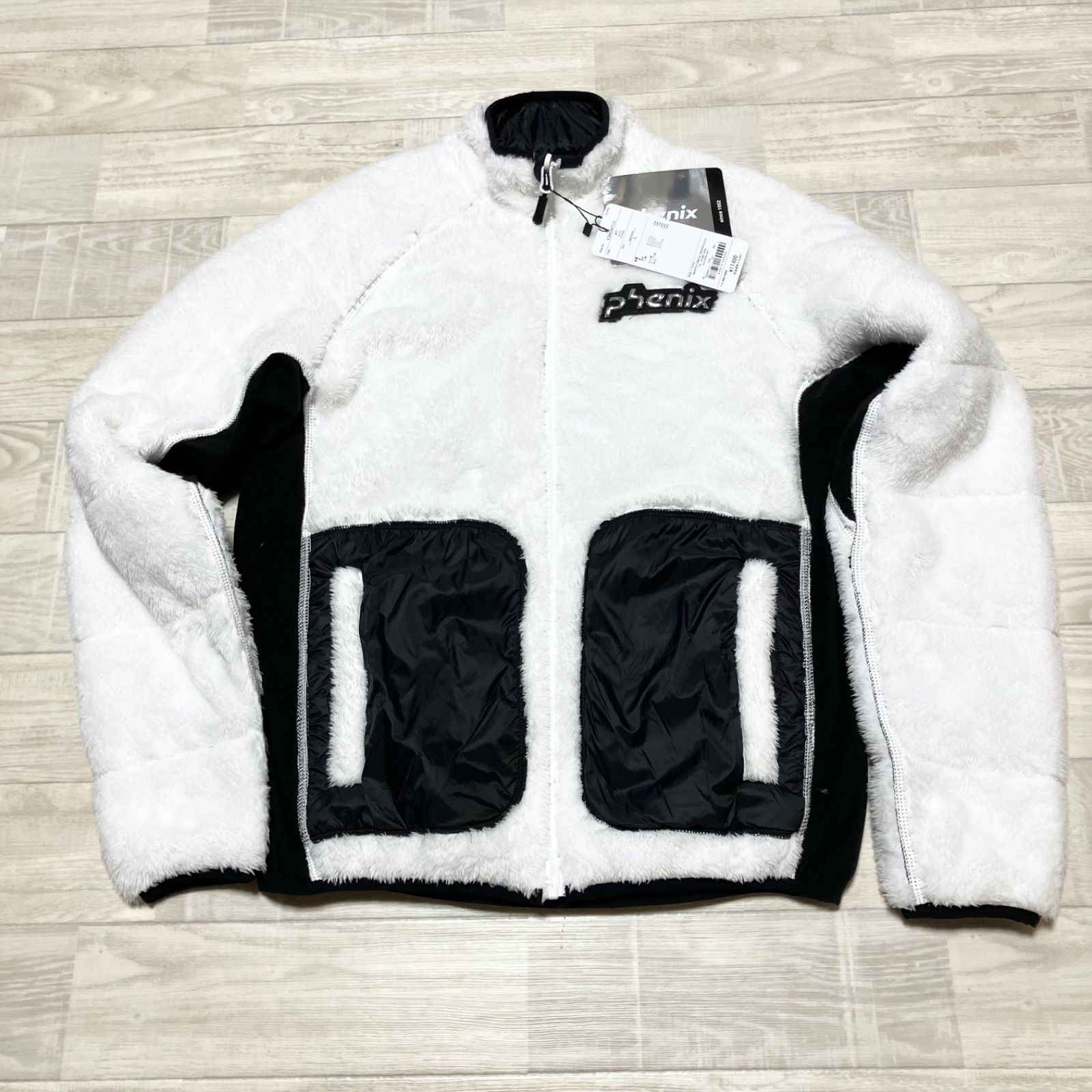 メンズスキーウェア リバーシブル フェニックス 定価17 600円 メンズ Lサイズ ジップアップ ジャケット モコモコ ダウン 白 黒 ホワイト ブラック