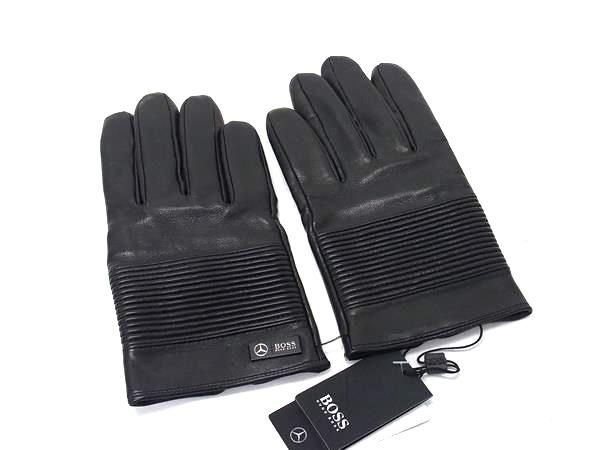HUGO BOSS ヒューゴボス FI 5744 手袋 グローブ 防寒具 表記サイズ 9 レディース ブラック系