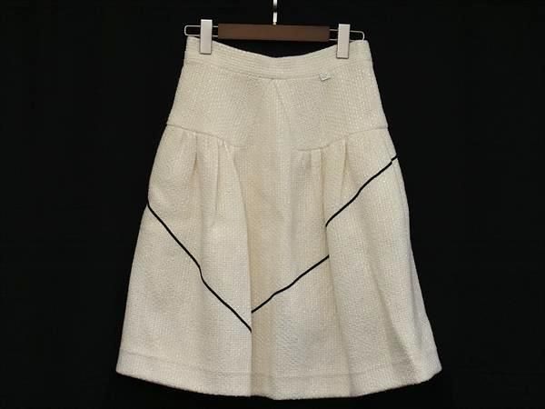 CHANEL シャネル ココマーク コットン ポリウレタン 膝丈 スカート ボトムス サイズ34 洋服 レディーズ FM 7952