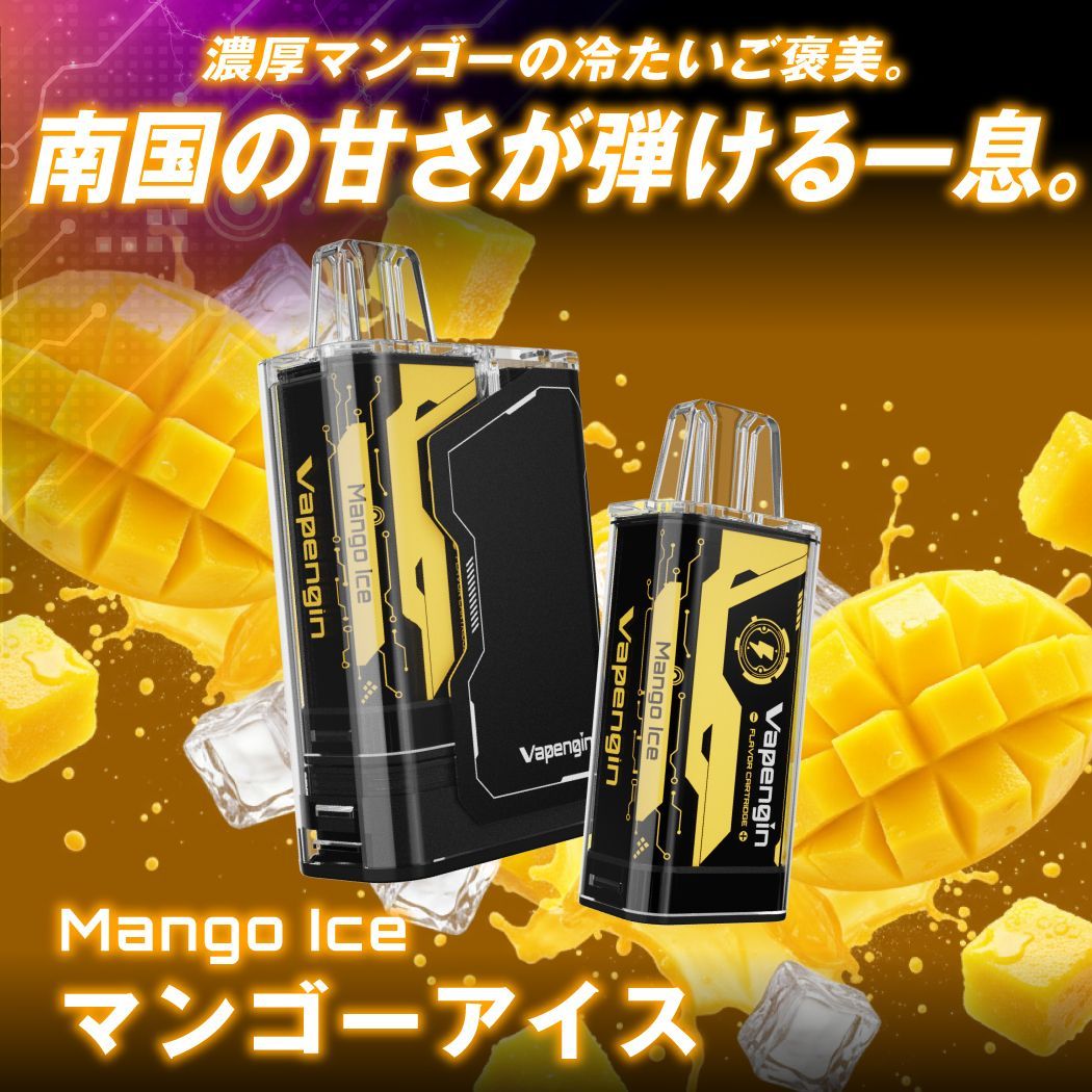 Vapengin Model3(ベイプエンジンモデル3)スターター(本体1個・フレーバーカートリッジ マンゴーアイス1個) ベイプ 本体 ...