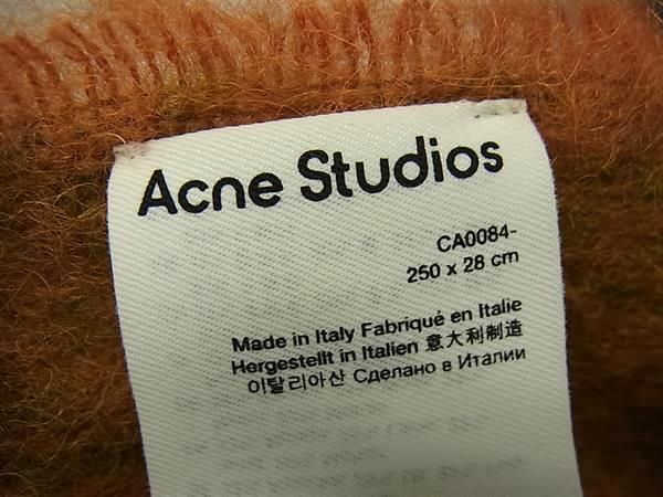  Acne studios アクネステュディオス アルパカ ウール フリンジ マフラー ストール ショール 防寒具 オレンジ系 FS 2542 マフラー 小物