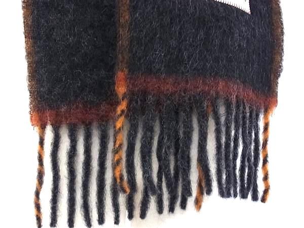 Acne studios アクネステュディオス アルパカ ウール フリンジ マフラー ストール ショール ブラック系 FR 2216