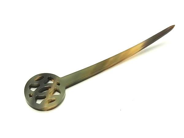 □新品□未使用□ HERMES エルメス バッファローホーン かんざし 髪