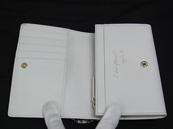 □新品□未使用□ agnes b. アニエスベー レザー フラワー 二つ折り