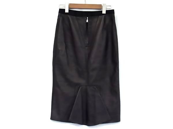 □美品□ LOUIS VUITTON ルイヴィトン レザー ひざ丈 タイト スカート