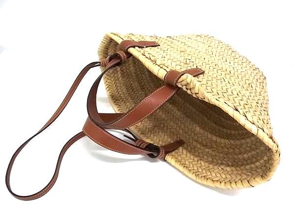 □美品□ CELINE セリーヌ トリオンフ パニエ ストロー かごバッグ