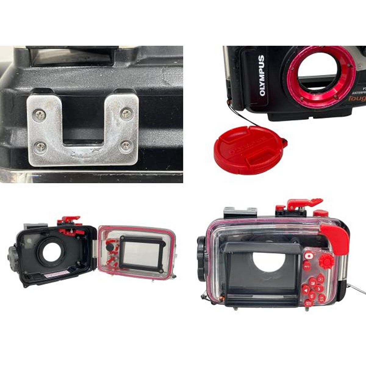 【ジャンク品】 オリンパス OLYMPUS カメラセット Olympus オリンパス PT-056 ハウジング 水中 カメラ ジャンク