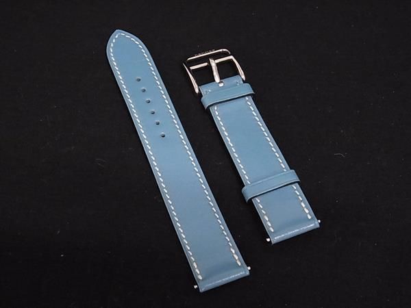 新品未使用 エルメス 腕時計 純正ベルト ブルー □新品同様□ HERMES エルメス レザー シルバー金具 時計ベルト