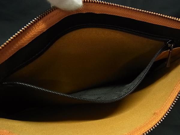 ■新品同様■ LONGCHAMP ロンシャン レザー クラッチバッグ セカンドバッグ ポーチ マルチケース 小物入れ オレンジ系 FU3363 □新品同様□ LONGCHAMP ロンシャン レザー クラッチバッグ セカンド