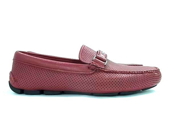 □極美品□ PRADA プラダ レザー パンチング ドライビングシューズ