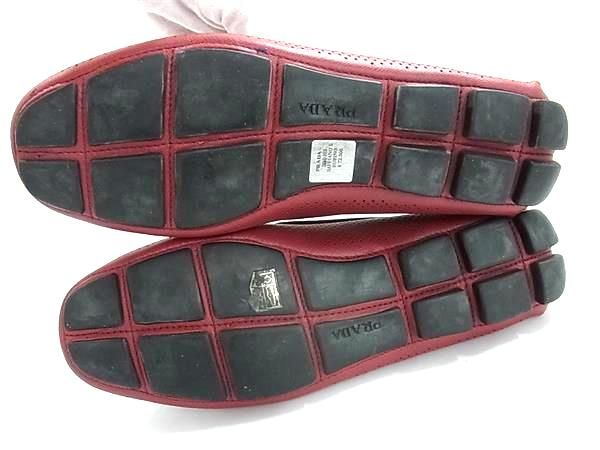 □極美品□ PRADA プラダ レザー パンチング ドライビングシューズ
