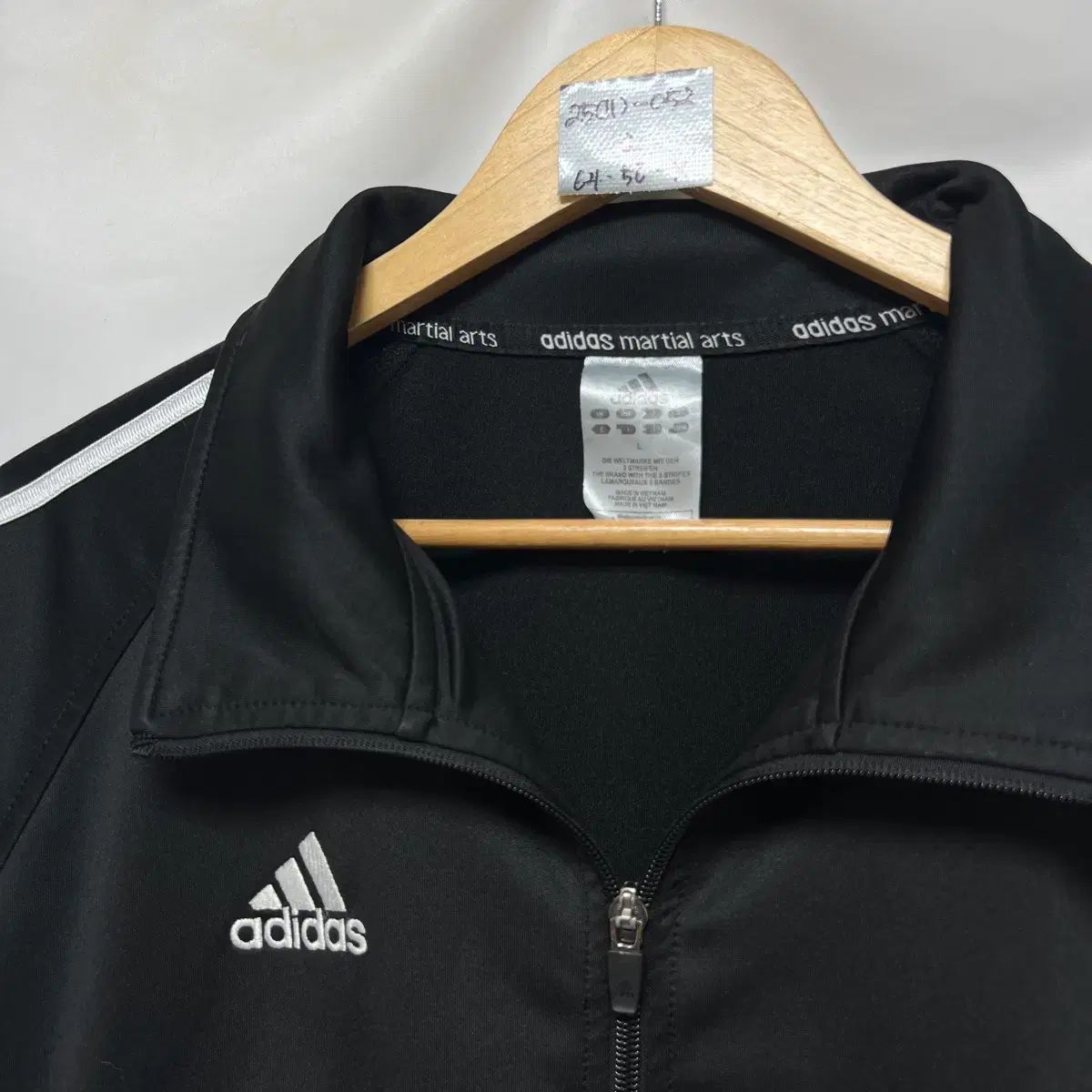 正規品/L adidas 3本線 マーシャルアーツ ブラック トラックジャージ