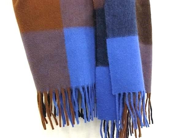 JOSHUA ELLIS ジョシュアエリス カシミヤ100％ マフラー ストール ショール 防寒具 ブラウン系 ブルー系 FN 0536