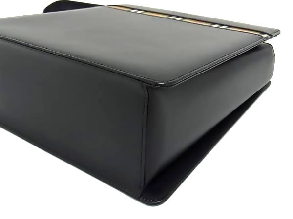 □極美品□ BURBERRY バーバリー レザー×キャンバス ワンハンドル