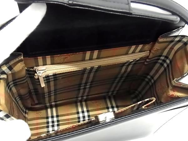 □極美品□ BURBERRY バーバリー レザー×キャンバス ワンハンドル