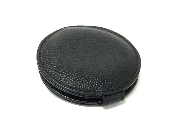 CHANEL シャネル ココマーク キャビアスキン ハンドミラー 手鏡 拡大鏡 レディース ブラック系 BN 6046