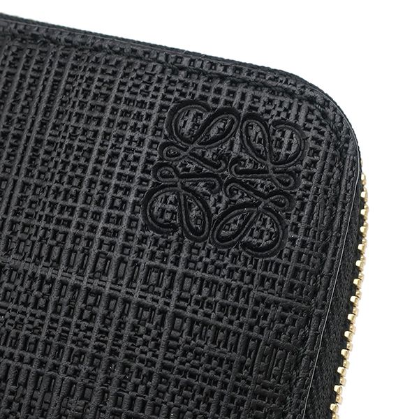ロエベ LOEWE 長財布 リネン ジップアラウンド ウォレット レザー