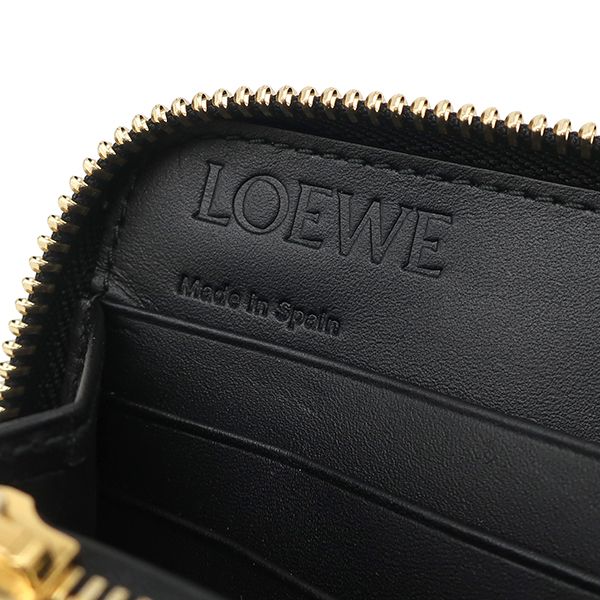 ロエベ LOEWE 長財布 リネン ジップアラウンド ウォレット レザー