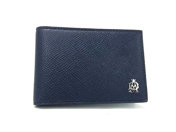 ■新品■未使用■ dunhill ダンヒル ウィンザー レザー カードケース 名刺ケース カード入れ 定期入れ メンズ ネイビー系 BQ2558 □新品□未使用□ dunhill ダンヒル ウィンザー レザー カードケース