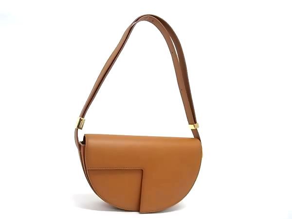 ■美品■ PATOU パトゥ レザー ショルダーバッグ クロスボディ 斜め掛けかばん レディース ブラウン系 FU5524 □美品□ PATOU パトゥ レザー ショルダーバッグ クロスボディ 斜め