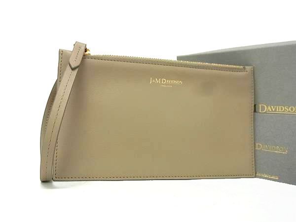 ■新品同様■ J&M DAVIDSON ジェイアンドエムデヴィッドソン レザー ポーチ マルチポーチ マルチケース 小物入れ ベージュ系 GA5852