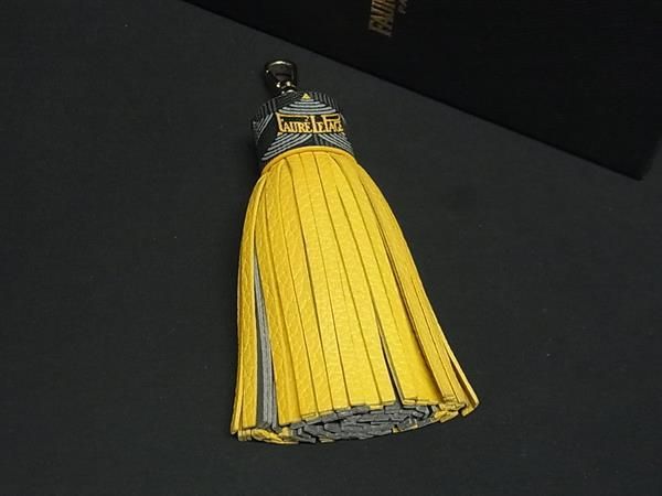 FAURE LE PAGE フォレ ル パージュ レザー タッセル ストラップ キーホルダー チャーム レディース イエロー系 FP 9191